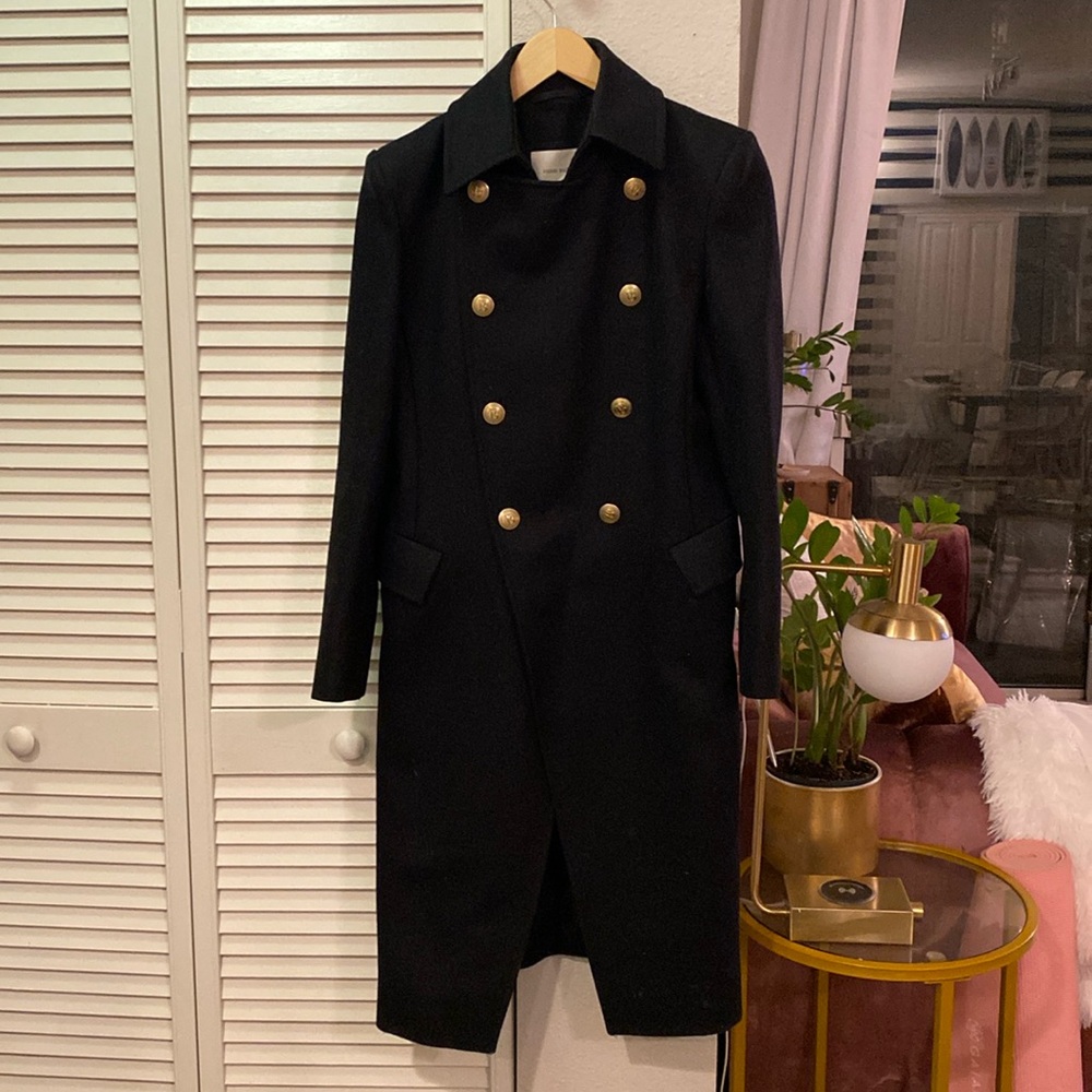 Balmain wool black coat. Great condition. Size 38 European US size is 4.